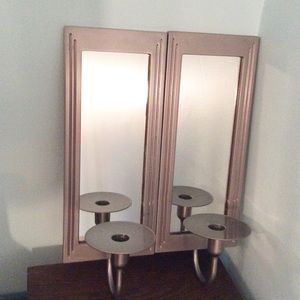 ArtDeco Style Brushed Steel Mirrored Sconces